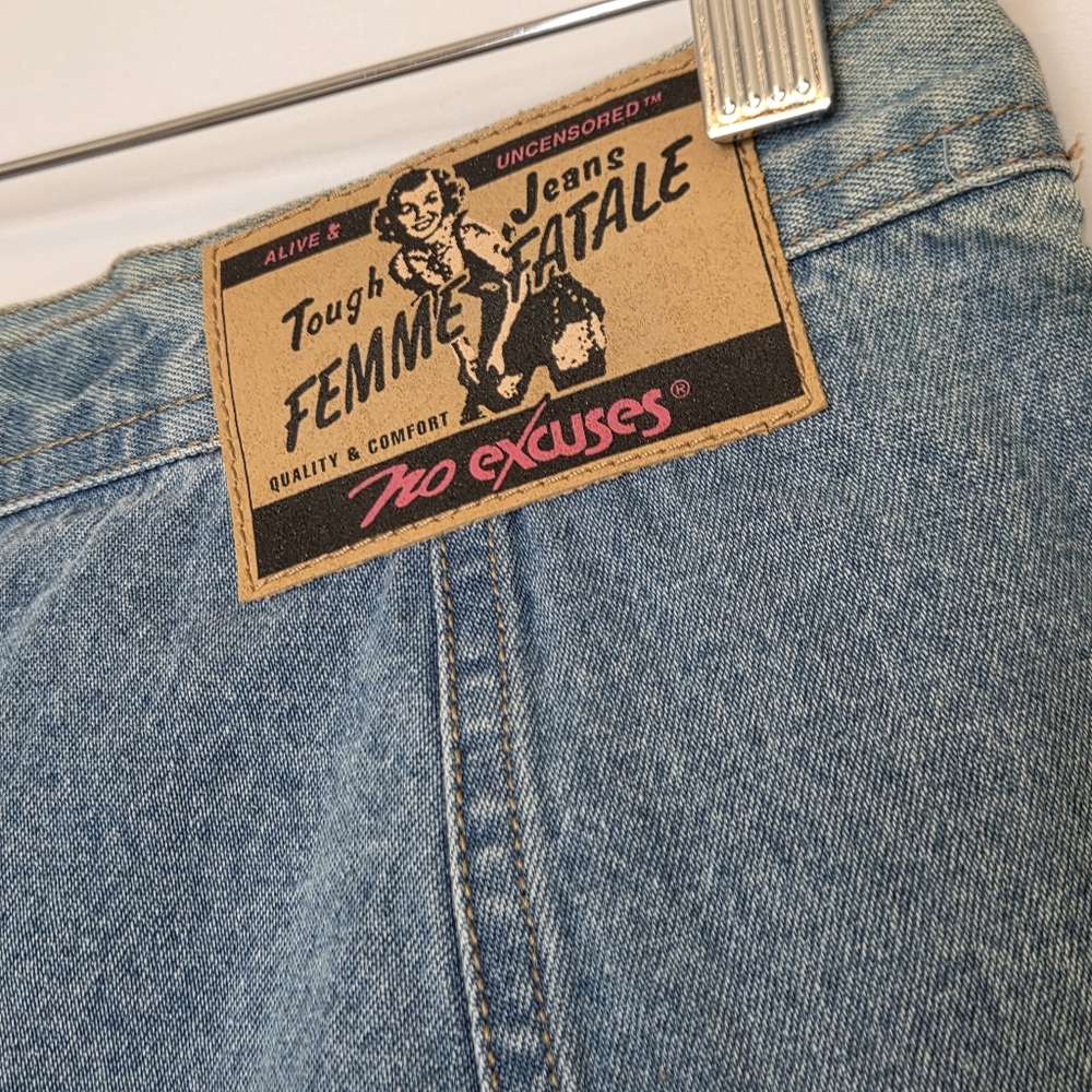 Vintage Denim Skirt Femme Fatale Denim A-Line Button Skirt - Picture 4 of 10